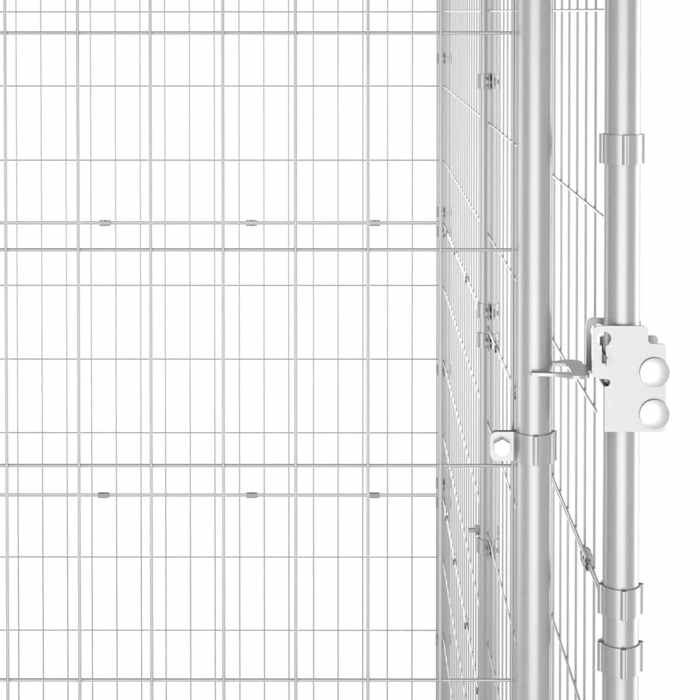 Chenil extérieur pour chiens Acier galvanisé 110x220x180 cm_2 ans garantie_19809