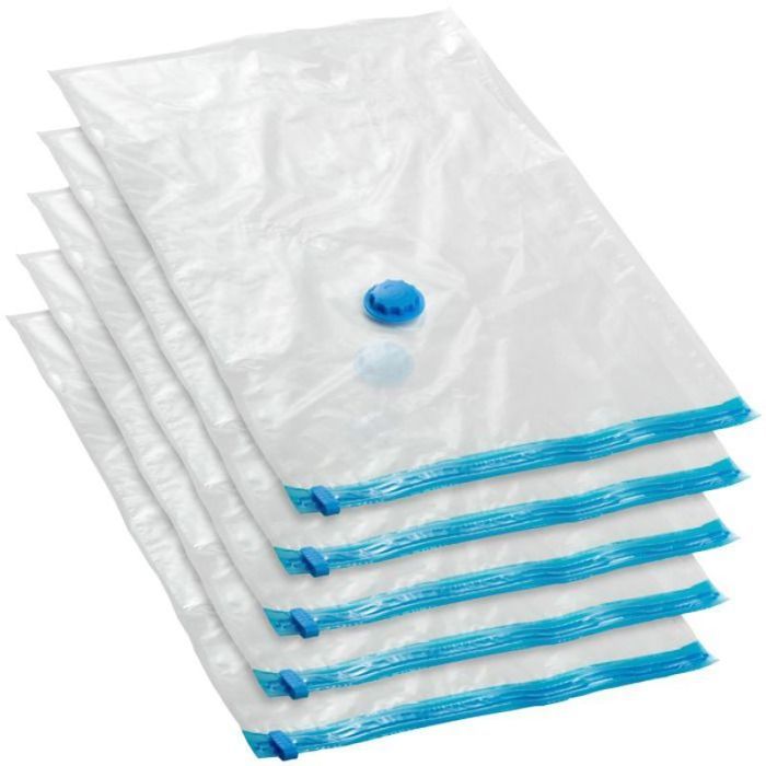 Housses sous-vide - Lot de 5 housses de rangement sous-vide taille S réutilisables pour gain de place - Transpa HOUSSE DE RANGEMENT