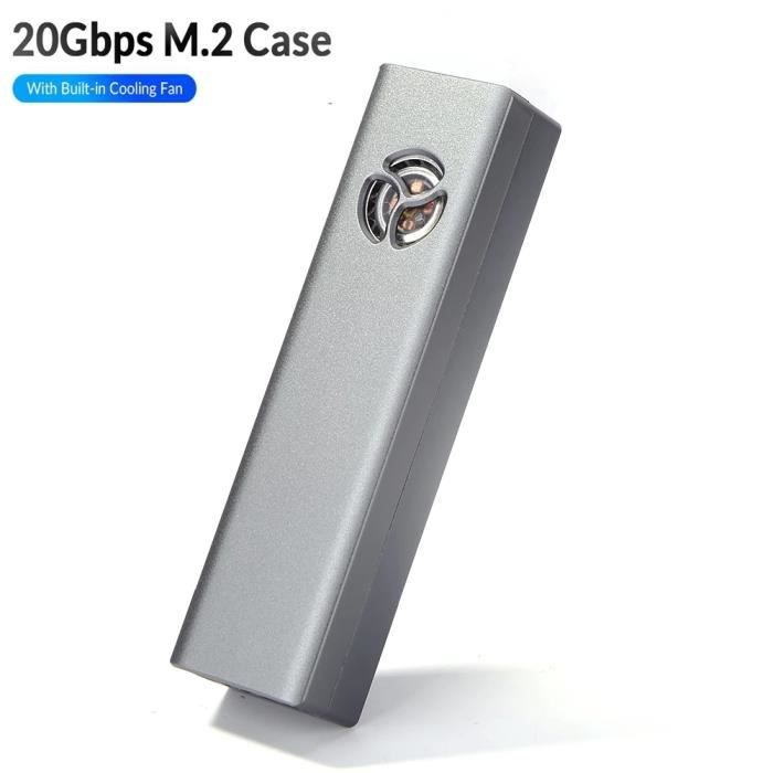 Case NVME Silver - ventilateur de refroidissement intégré, 20Gbps Nvme, boîtier  M2 externe Ssd vers USB Type - Cdiscount Informatique