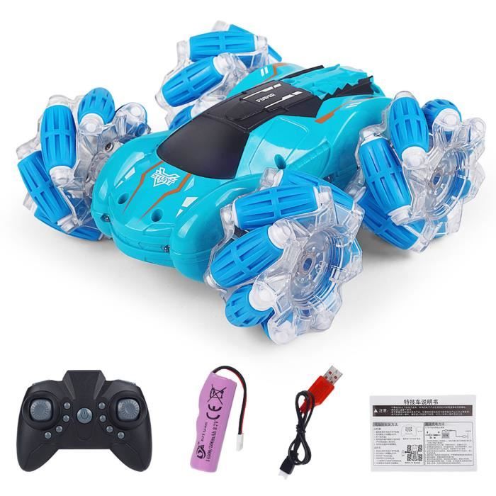 Highttoy Children's Remote Controlled Car, 4x4 Remote Control Stunt Car, All Terrain 360° Rotation with 2 Rechargeable Batteries, Music and LED Children's Toy 3, 4, 5, 6, 7, 8, 9, 10 Years, Yellow