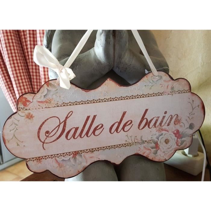 Plaque Salle De Bain 30 14 Cm Achat Vente Objet Decoration