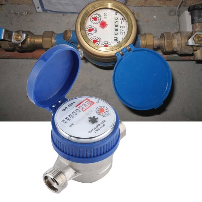 Compteur D'Eau Mécanique Cuivre 15mm 1/2" - Jauge Volume Irrigation Jardin 0-40°C Scellé Sous Vide