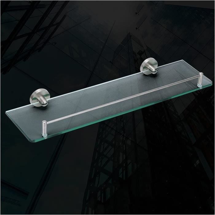 Lot De 2 étagères Murales En Verre De Salle De Bain En Verre