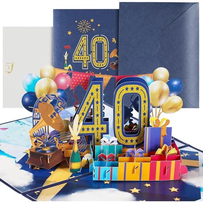 PopLife Carte d'anniversaire pop-up 3D « Happy Birthday » : :  Fournitures de bureau