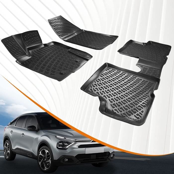  Lot de tapis de sol en caoutchouc design 3D - Pour Citroën C4 à  partir de 2020 - Avec bord extra haut de 5 cm