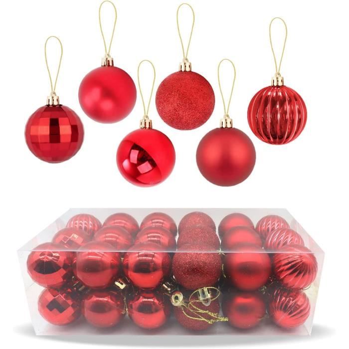 Lot de 36 Boules de Noël en Verre de Noël décoration Sapin, Décoration