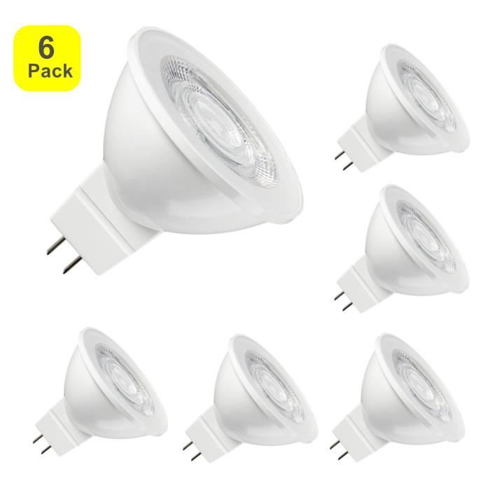 Ampoules Halogènes MR16 35W 12V GU5.3 - Lot De 6 | Blanc Chaud 2700K 430 Lumens