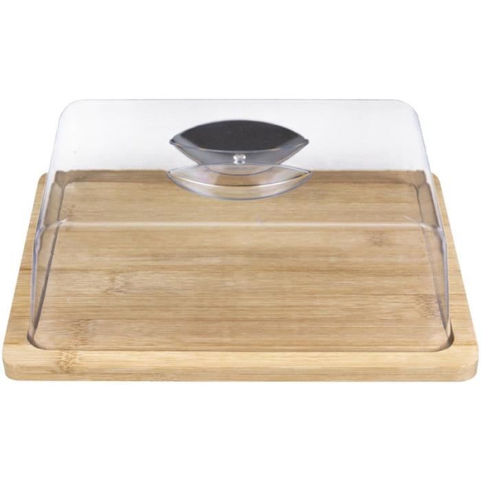 Set de 6 Cloches Verre Décoration Artisinat avec Plateau en Bois