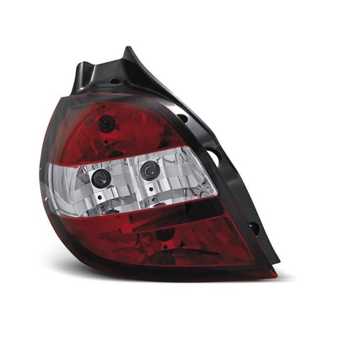 Paire de feux arriere Renault Clio 3 05-09 rouge blanc