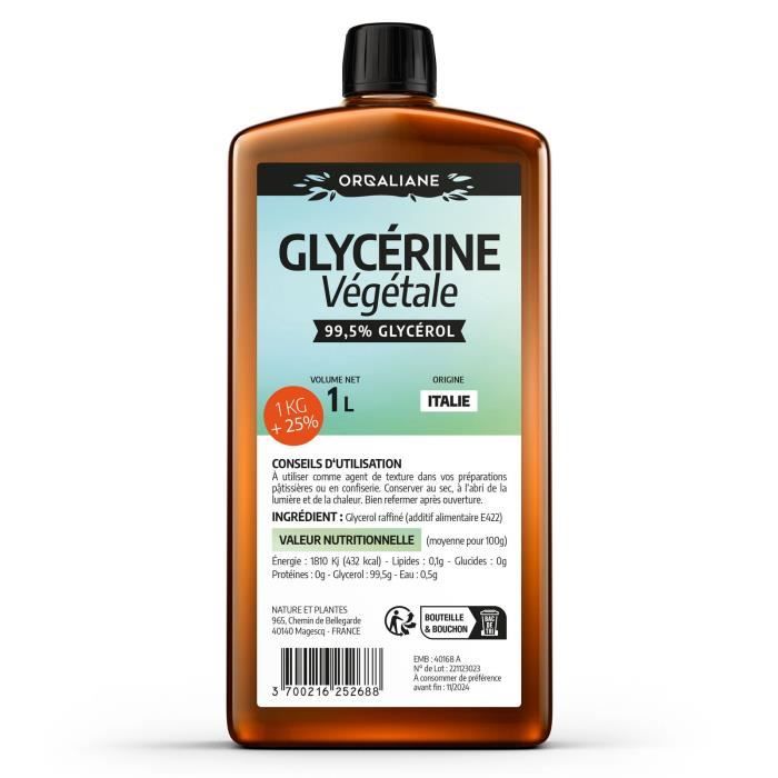 Glycrine Vgtale - 1kg + 25% - 1 litre - Cdiscount Au quotidien