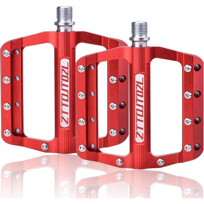 Pédales Plates Alu URATA - Antidérapantes - Compatibles VTT (9/16) Et BMX (1/2)