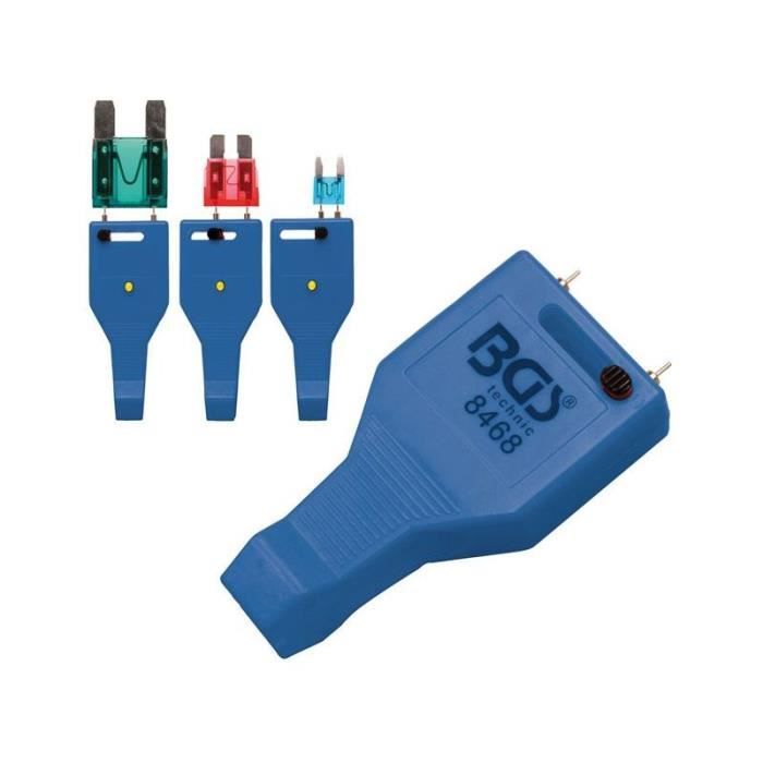 Testeur de fusibles - BGS TECHNIC - Universel - Pour mini/standard/maxi - LED de contrôle - Griffe de démontage