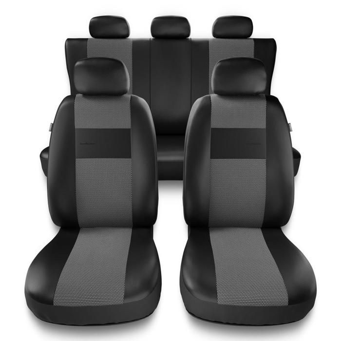 Housses De Sièges Auto Pour Peugeot 207 - Made In Italy, Set Complet Avant/Arrière Avec Logo Brodé