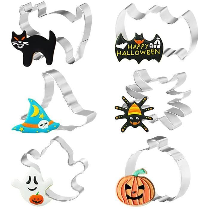 cadeaux Lot de 10 emporte-pièces en forme de chauve-souris en acier inoxydable pour Halloween gâteaux biscuits