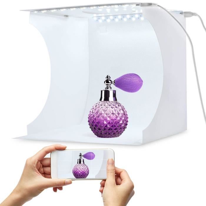 Portable Photo Studio Mini Kit De Tente De Tir Boîtier Pliant Photographie boîte à lumière avec luminosité 2x20 cube LED Bande 8 6 Couleurs Toile de Fond 