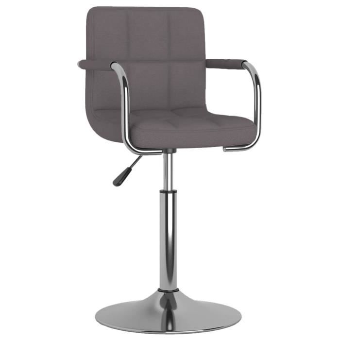 Tabouret de bar MMF - Moderne Taupe Tissu - Réglable en hauteur - Avec accoudoirs
