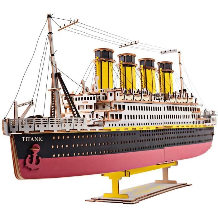 De Collection 371Pièces H0_V Puzzle en Bois 3D découpé Ecologique Et Amusant Kit de Construction Titanic Jeu Educatif Enfant 
