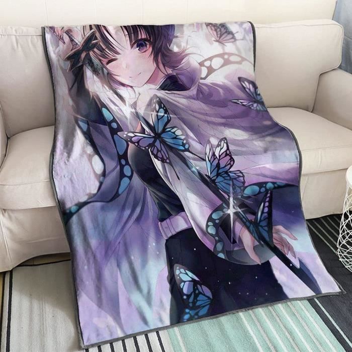Parure De Lit Demon Slayer Shinobu Kochou - Impression 3D Microfibre - Taies Oreiller Incluses - Lavable Machine