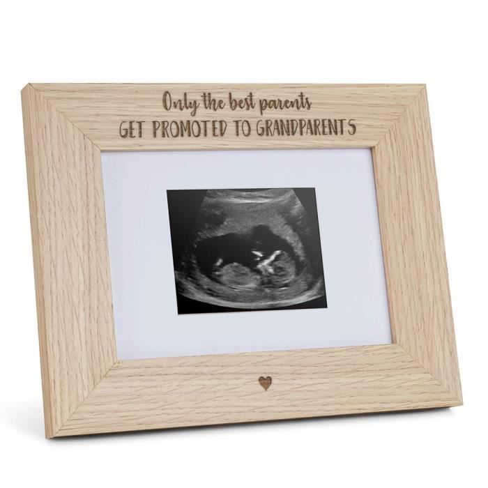 Cadre photo personnalisé avec texte pour bébé en bois