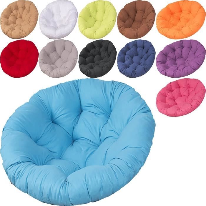 Coussin Papasan Rond 100x100 Cm - Pour Fauteuil Suspendu Ou Hamac | Tissu Orange Vibrant