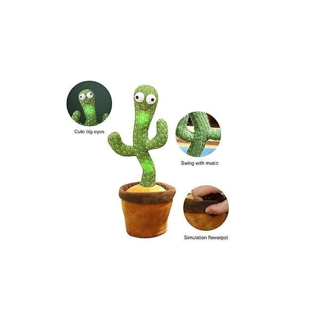 Cactus en Peluche Dansant - KAWAII - Cadeau pour Enfants - Vert et marron