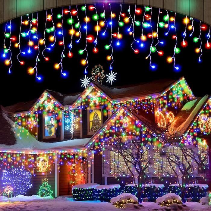 Guirlande LED Noël Lumineuse Rideau 20m 640 Leds Noël Rideau Lumineux  Decoration Fenêtre, Noël Mariage Anniversaire Maison Patio - Cdiscount  Maison