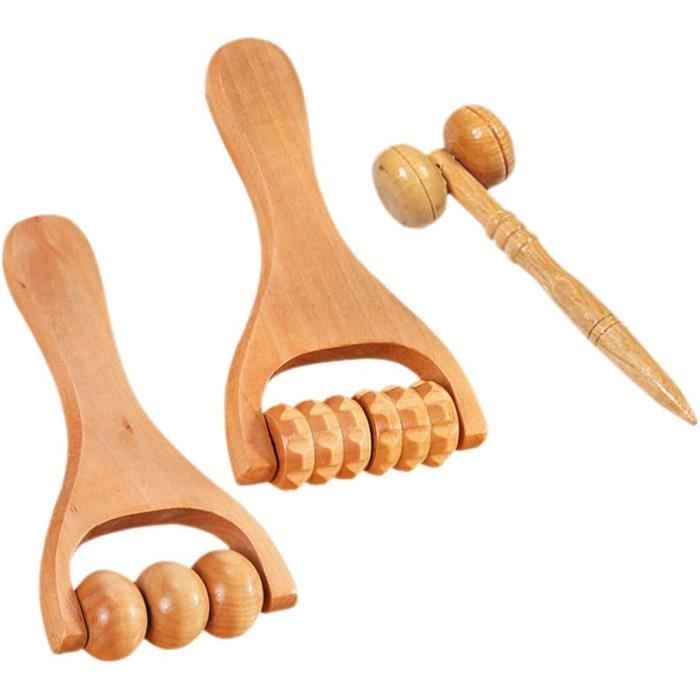 Brosse De Massage En Bois Pour Corps Et Cou - Manuelle - Neuf - 11x7.5 Cm
