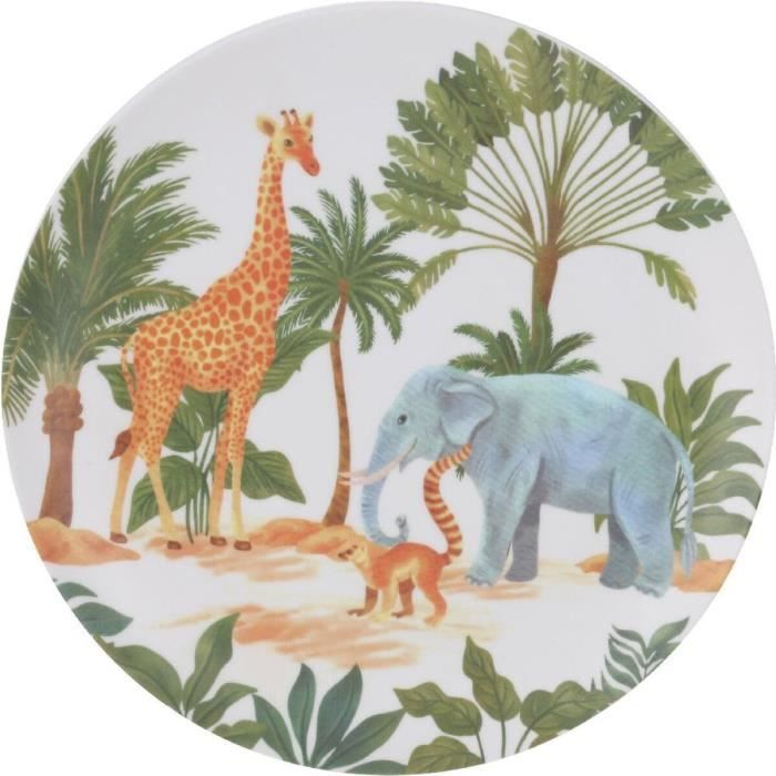 Grande assiette creuse en mélamine pure - 23 cm - perroquets de bahia