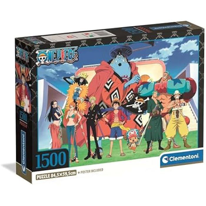 Puzzle 1500 pièces - CLEMENTONI - One Piece - Illustration Anime - Affiche incluse - Pour adultes