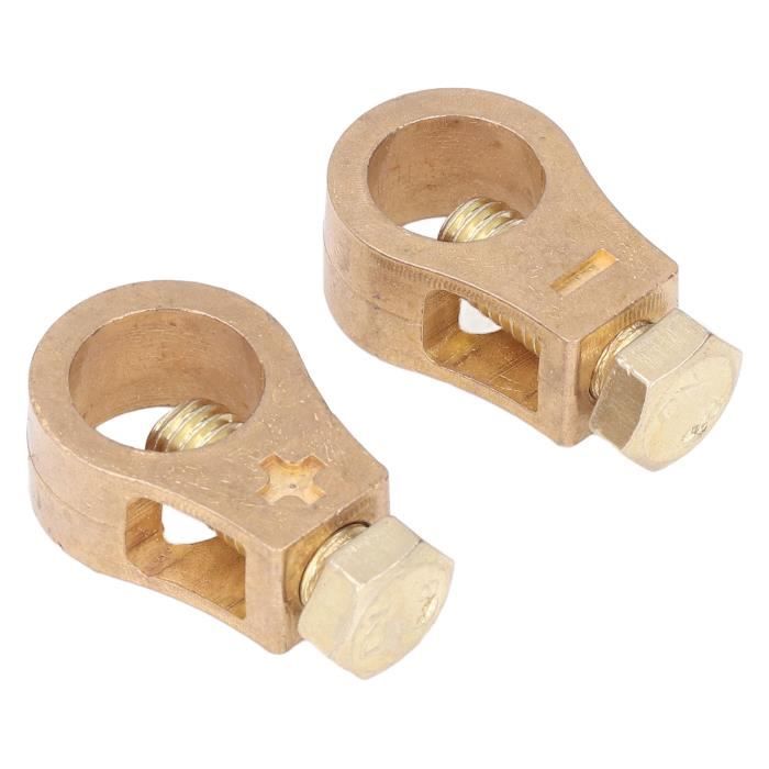 Fydun Pince De Borne De Batterie 300A - Paire Robuste En Laiton Pour Voiture, Camion Et Moto - M10 Vis Unique, Fixation Solide