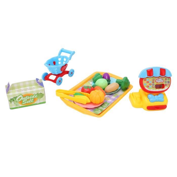 Dilwe jouets de panier de légumes Enfants Mini supermarché caisse