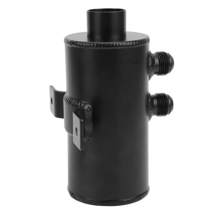 Récupérateur D’Huile Universel 10AN Aluminium 750 Ml Avec Valve De Vidange & Filtre Reniflard – Noir Brossé, 2 Ports