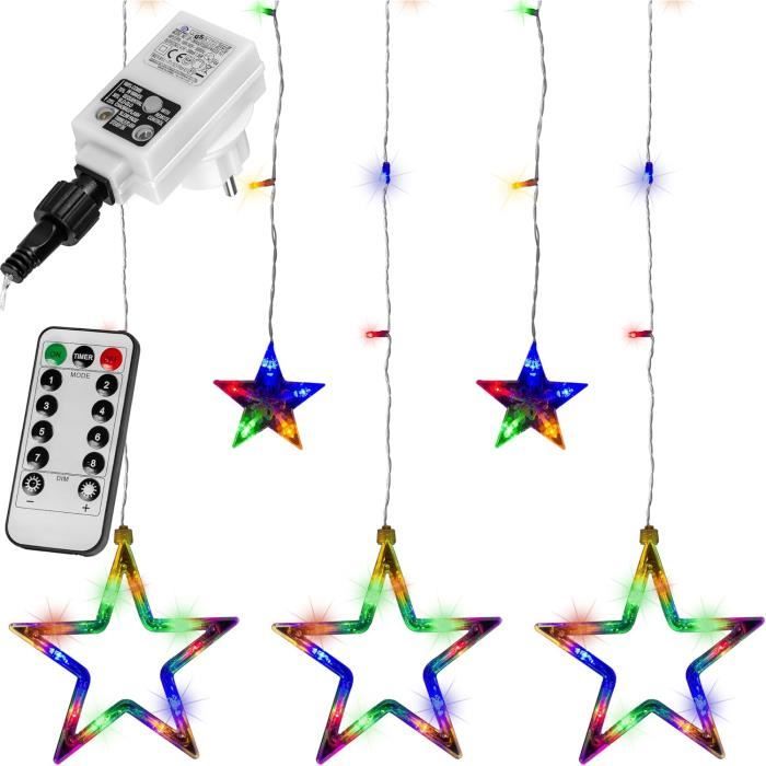 Guirlande Lumineuse Étoiles 2M Lumières De Rideaux 138 Leds Décoration IP44 8 Modes Flash Pour Noel Fete Vacances Mariage Fenetre Blanc Chaud 95626830