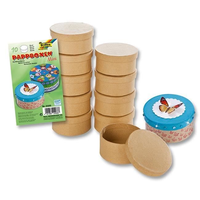 Lot de 10 Boîtes en carton à décorer Rondes