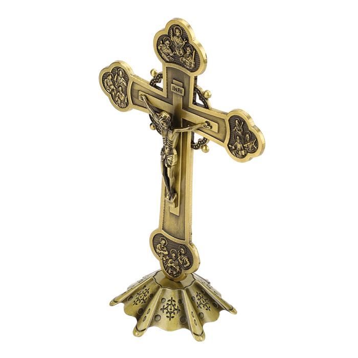 Croix Catholique HTISOK Crucifix En Alliage De Zinc Avec Médaille De