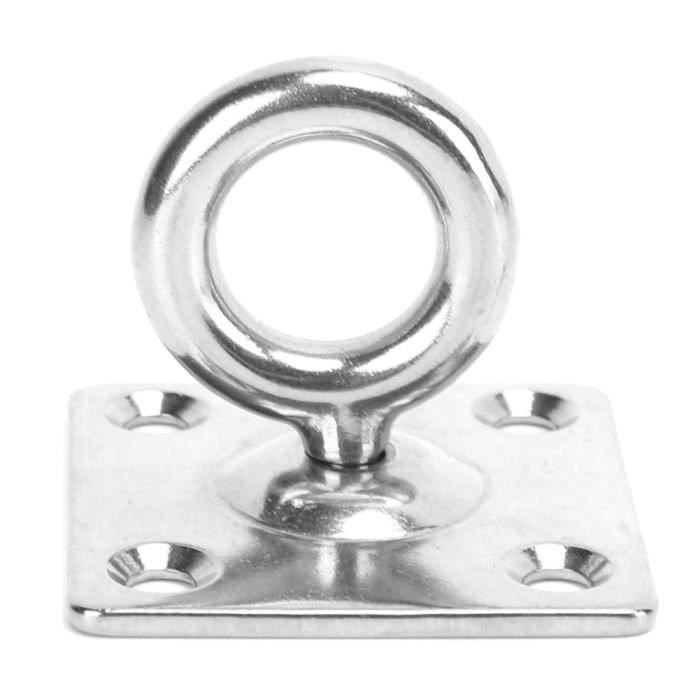 Lot 8 Plaques à Œil Crochets Plafond Acier Inox 304 M5 – 40 Kg – Pour Suspension Plantes, Hamacs, Auvent
