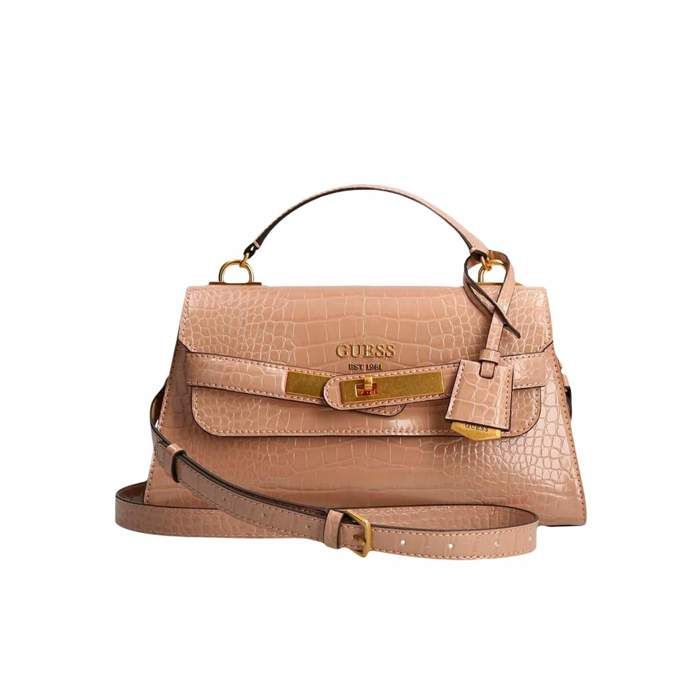 GUESS Enisa Top Handle Flap Bag Camel [164875] Achat / Vente GUESS