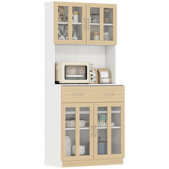 HOMCOM - Armoire de cuisine - Panneaux de particules - 80x40x180cm - Blanc