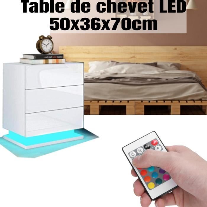EXSELTMAN Table de Chevet avec LED,Table de Nuit Brillant avec Station de Charge Table d'Appoint avec 2 Tiroirs Glissant,16 Couleurs Variée RVB LED d'éclairage Meuble de Rangements 45x35x46cm EXSELTMAN Table de Chevet avec LED,Table de Nuit Brillant avec Station de Charge Table d'Appoint avec 2 Tiroirs Glissant,16 Couleurs Variée RVB LED d'éclairage Meuble de Rangements 45x35x46cm
