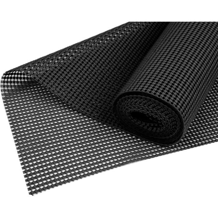Tapis Antidérapant 30x200cm Sous-Tapis imperméable Tapis Découpe en Plastique pour Tiroirs Étagères Plateau Moquette - Noir