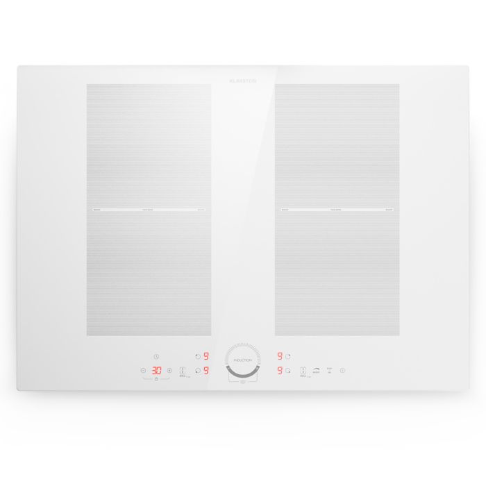 Delicatessa 70cm 2 Zones Flexibles Plaque à Induction 4 Feux Blanc