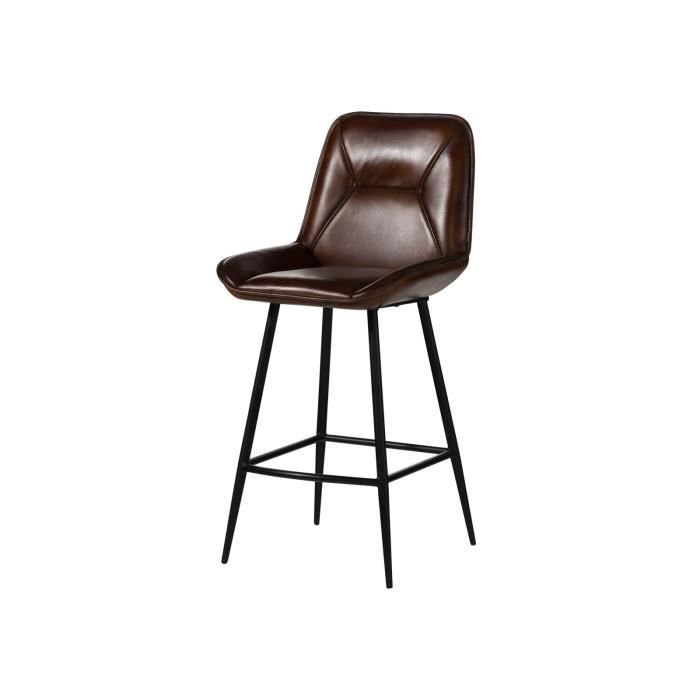 chaise de bar 52x57 cuir iron label n° 614
