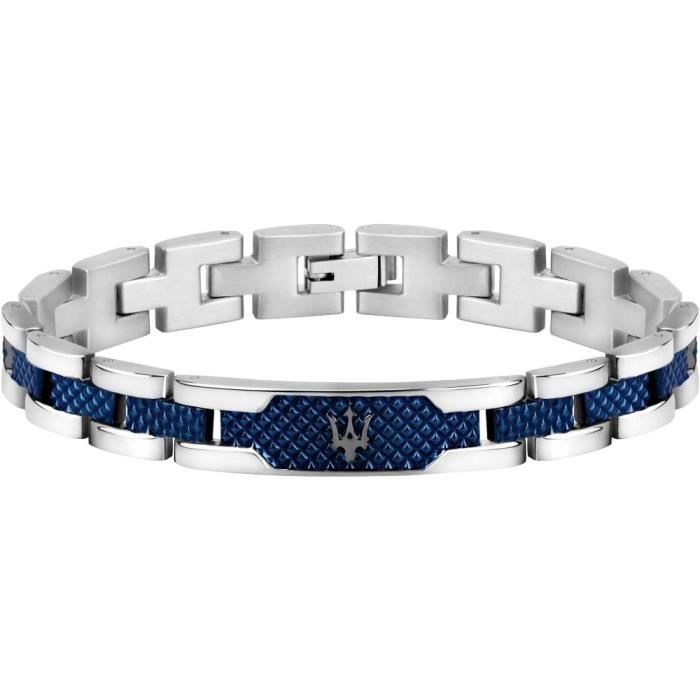 Bracelet - Maserati - JM419ASC02 - Acier inoxydable - Centre bleu - 21.5 cm