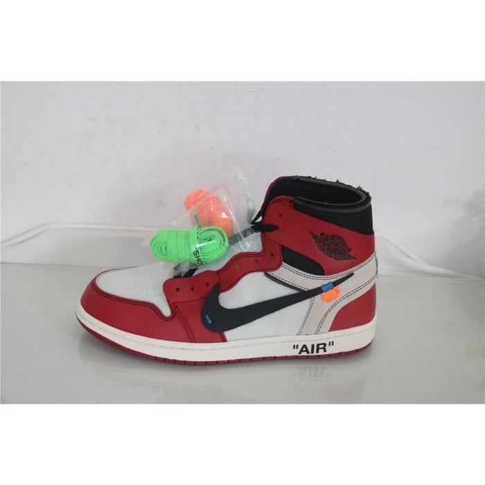 Nike Air Jordan 1 Retro High OG X OFF WHITE CHICAGO rouge blanc et noir -  Cdiscount Chaussures