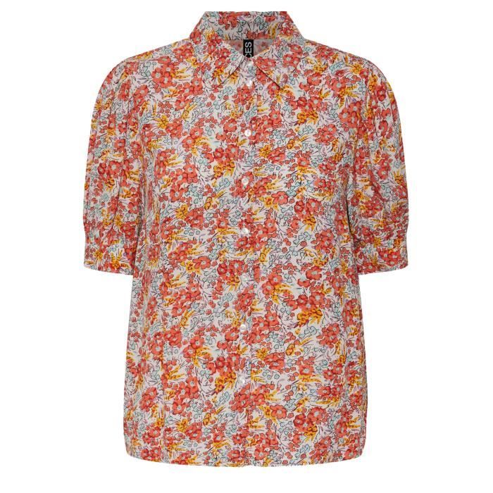 Chemisier CLARINA Beige à Carreaux Bruns Et Orange - Taille XL (44FR/16UK) - Coton/polyester - Occasion Très Bon état