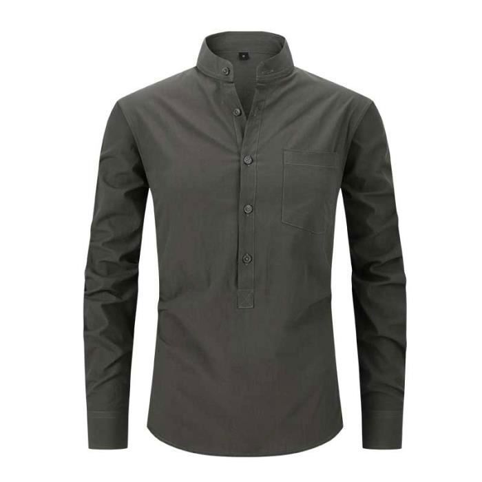 Chemise Rockport Homme, Blanche Rayée, Coton, Manches Longues, Taille L