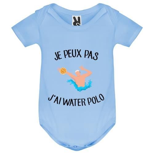 Body bébé - Bébé Garçon - Bleu - JE PEUX PAS J AI WATER POLO 2