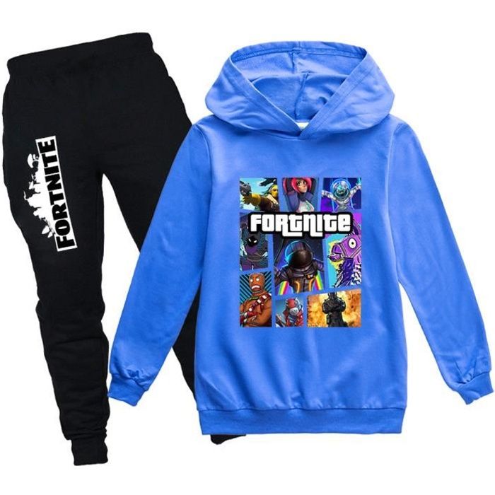 FORTNITE Garcon Unisexe Pull Enfants Sweat Survetements Vetements A Capuche Bleu Bleu Cdiscount Pret a Porter