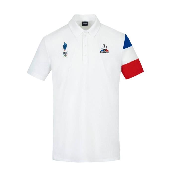 Polo le coq sportif homme blanche on sale