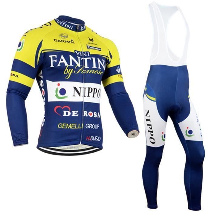 Maillot Cyclisme Homme Manches Longues Respirant - Poches Dos, Route Et Montagne